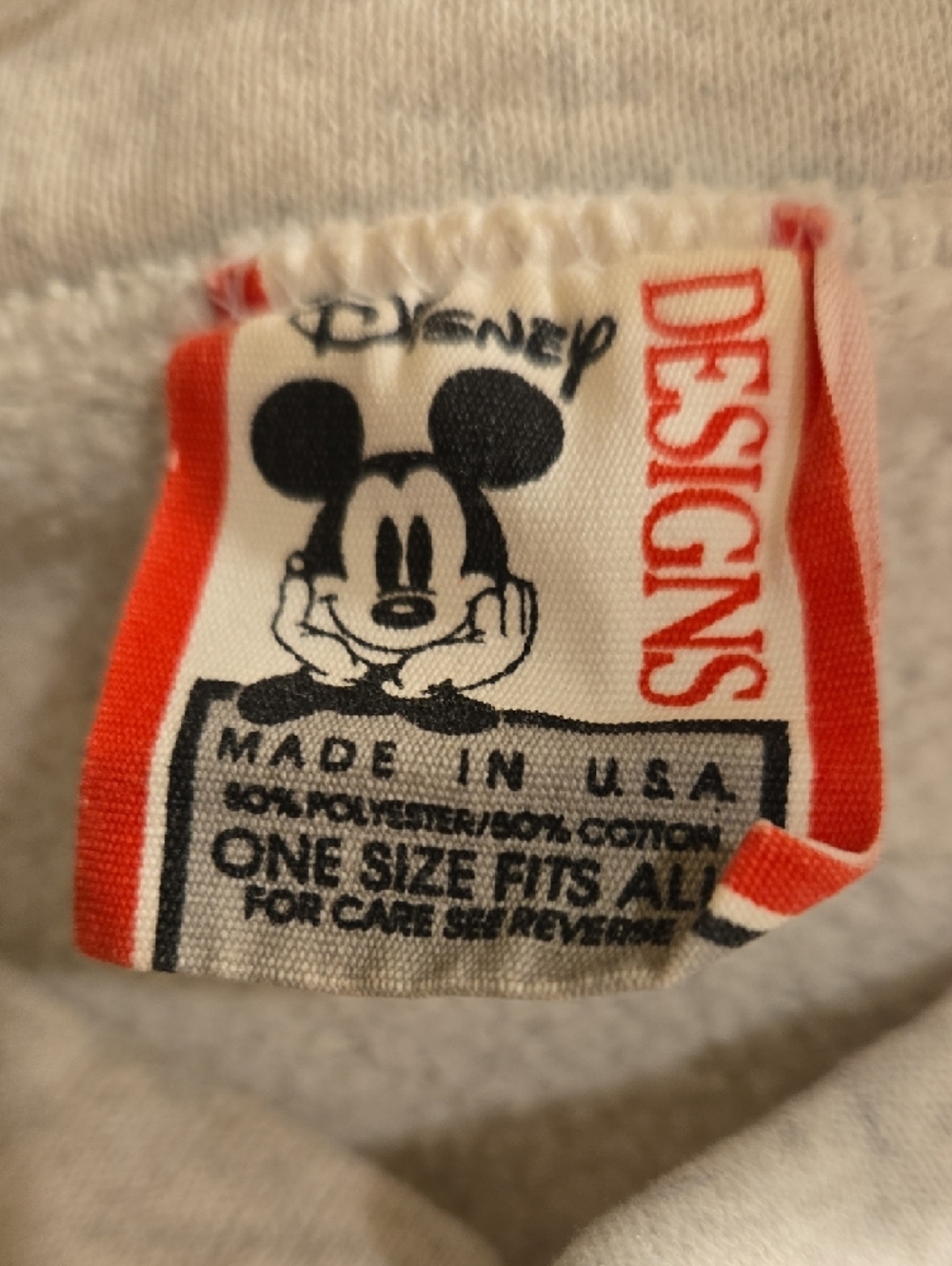 Vintage Disney Mickey Mouse Quarter-Zip Sweatshirt - Light Gray - Picture 2 of 3